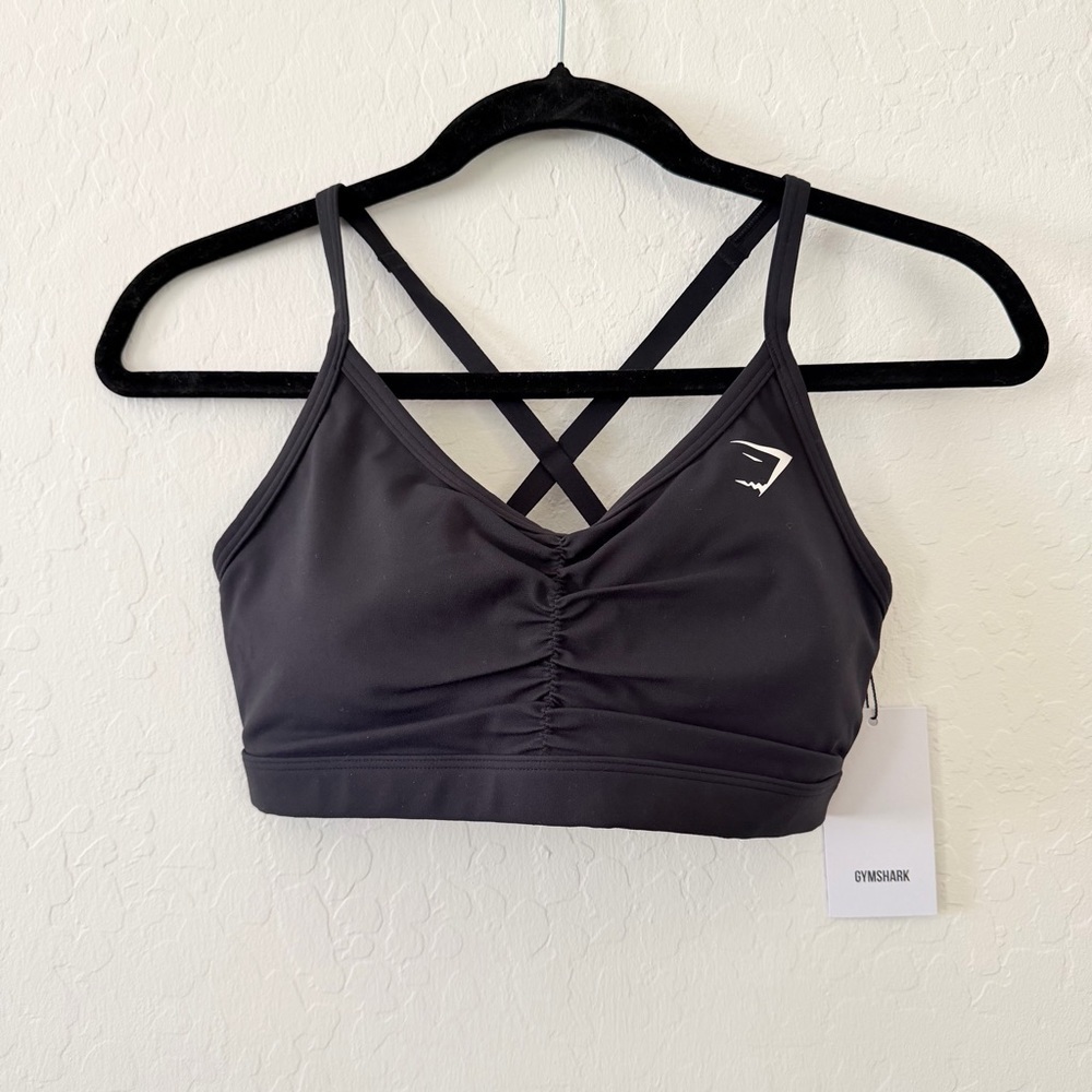 Gymshark Black Sports Bra with Crossback Straps - Picture 1 of 9